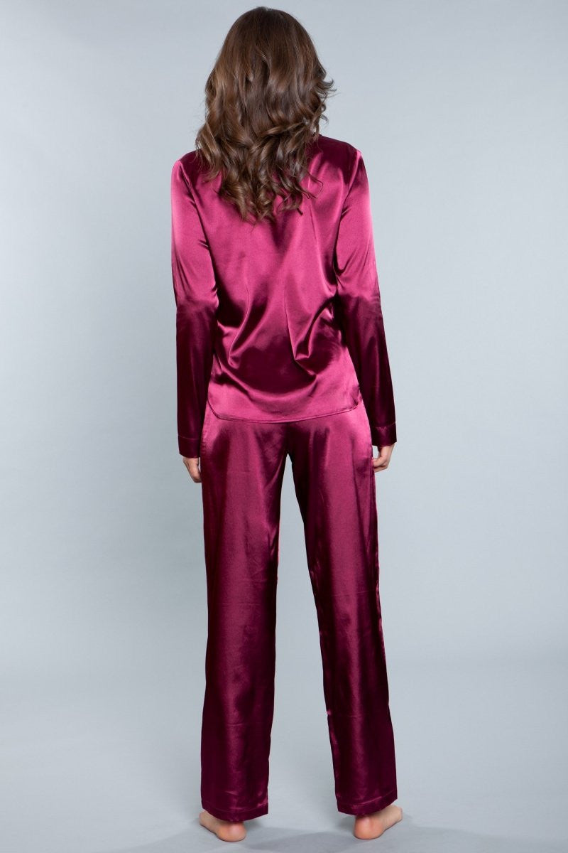 Tessa Satin Set Wine