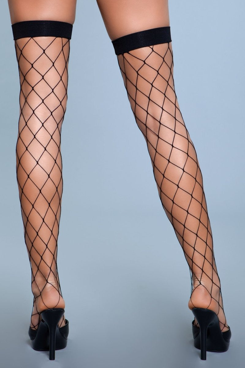 Caught In My Trap Thigh Highs Black