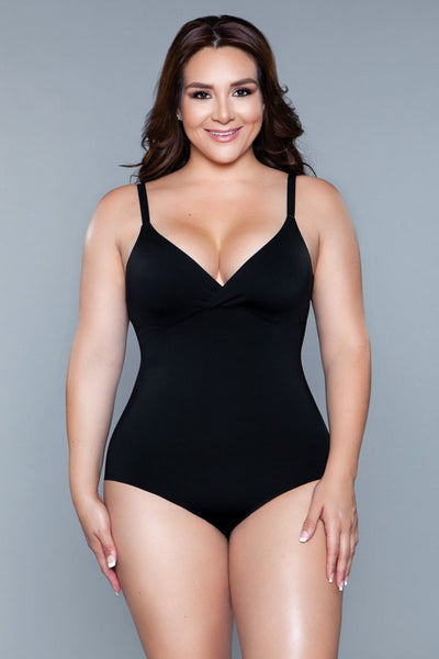 What Waist Shapewear Bodysuit Black