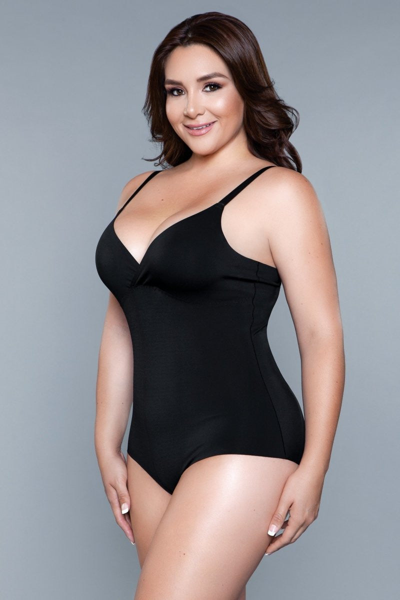 What Waist Shapewear Bodysuit Black