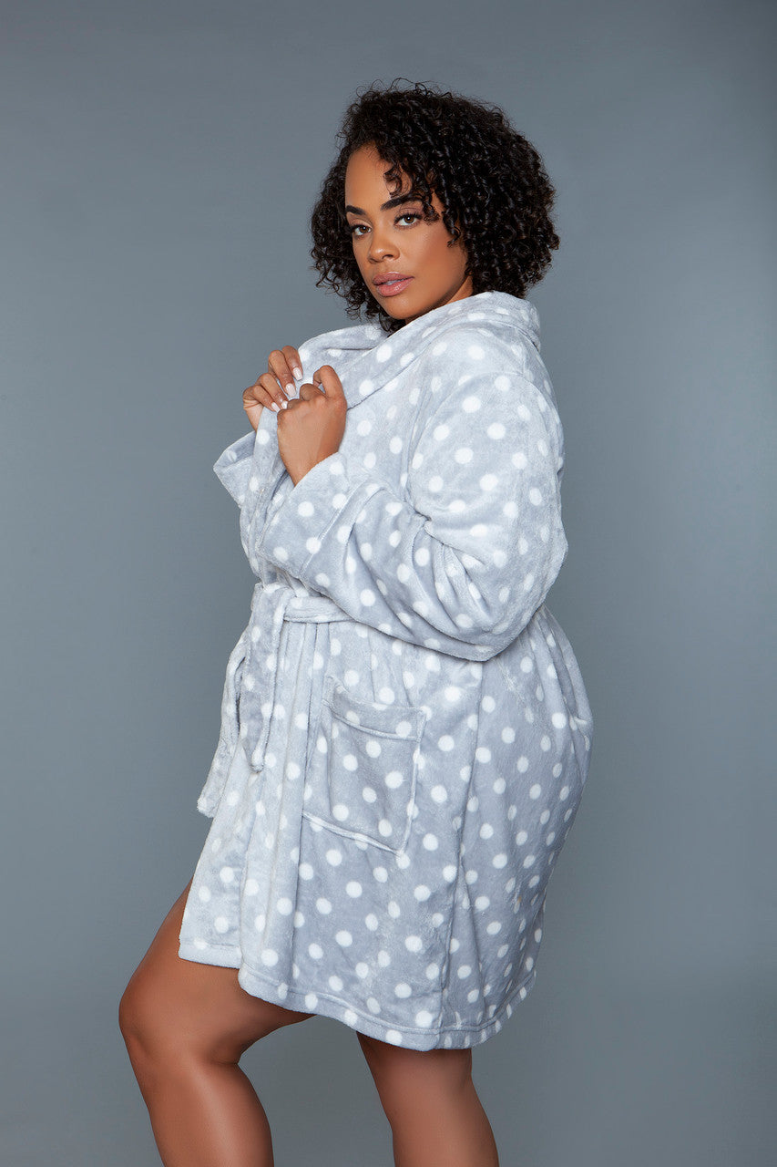 Kaylee Robe Grey White