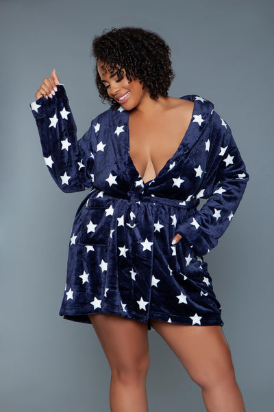 Kaylee Robe Navy White