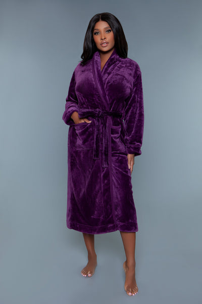 Helena Plush Robe Purple