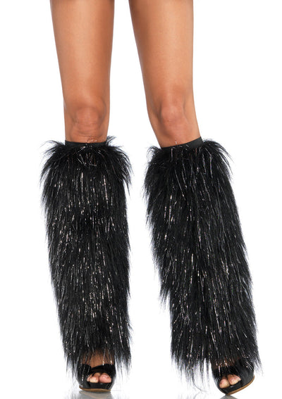 Furry Lurex Leg Warmers