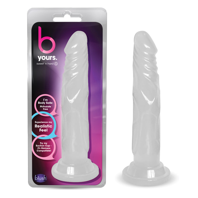 Blush B Yours Sweet 'n Hard 5 Realistic 7.5 in. Dildo with Suction Cup Clear