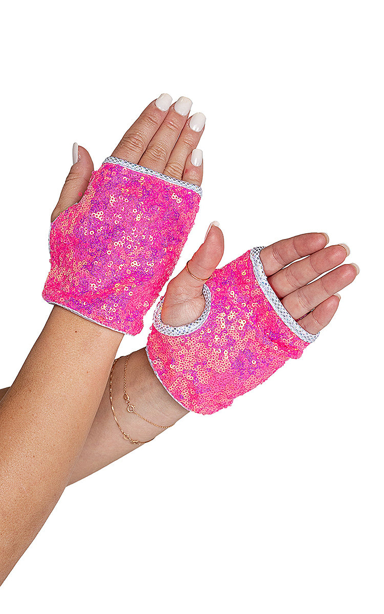 Open Finger Sequin Gloves