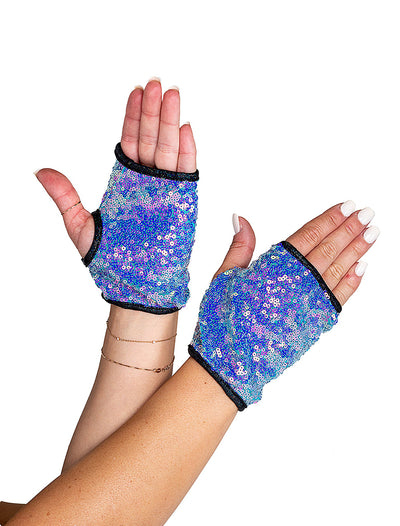 Open Finger Sequin Gloves