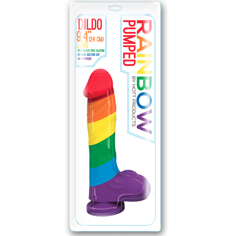 Rainbow Sex Toys Pumped Rainbow Silicone Dildo