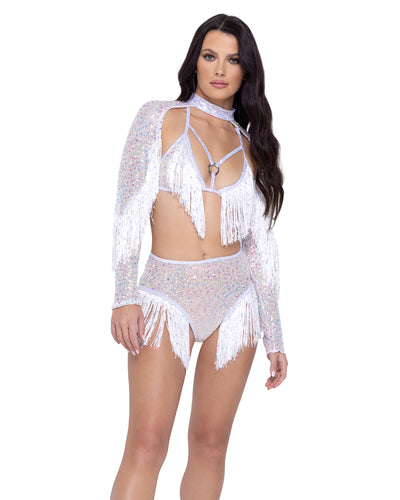 Sequin Fishnet Shrug