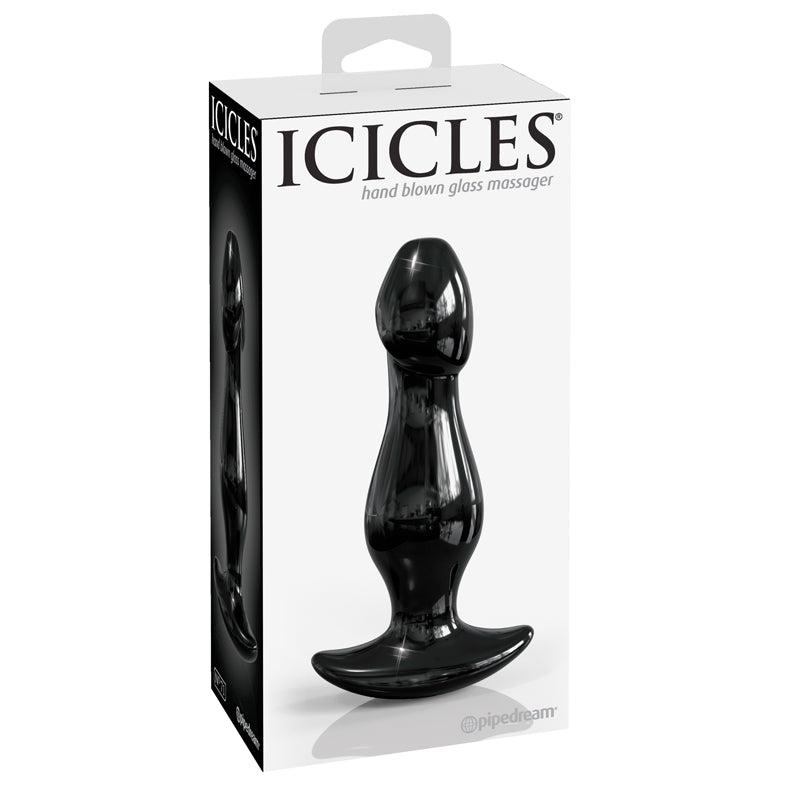 Pipedream Icicles No. 71 Glass Anal Plug Black