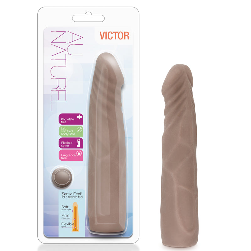 Blush Au Naturel Victor 7 in. Posable Dual Density Dildo Brown