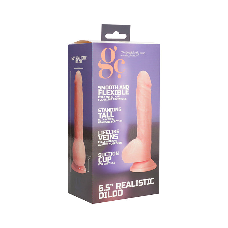 GC Realistic 6.5 in. Dildo With Balls and Suction Cup Beige
