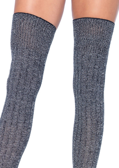 Heather Acrylic Rib Knit Thigh Highs