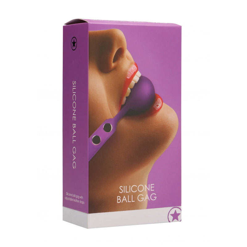 Ouch! Adjustable Silicone Ball Gag Purple