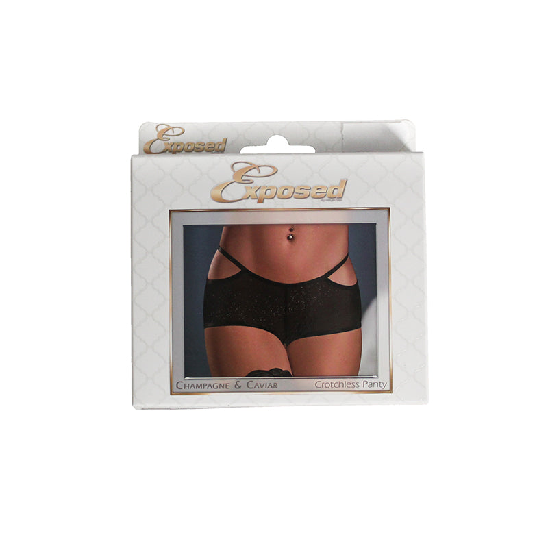 Champagne & Caviar Crotchless Pnty BK SM