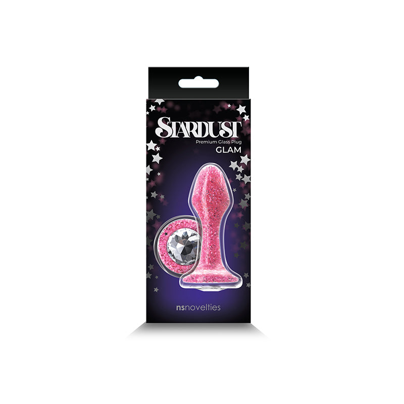 Stardust Glam Glass Plug with Gem Base Pink