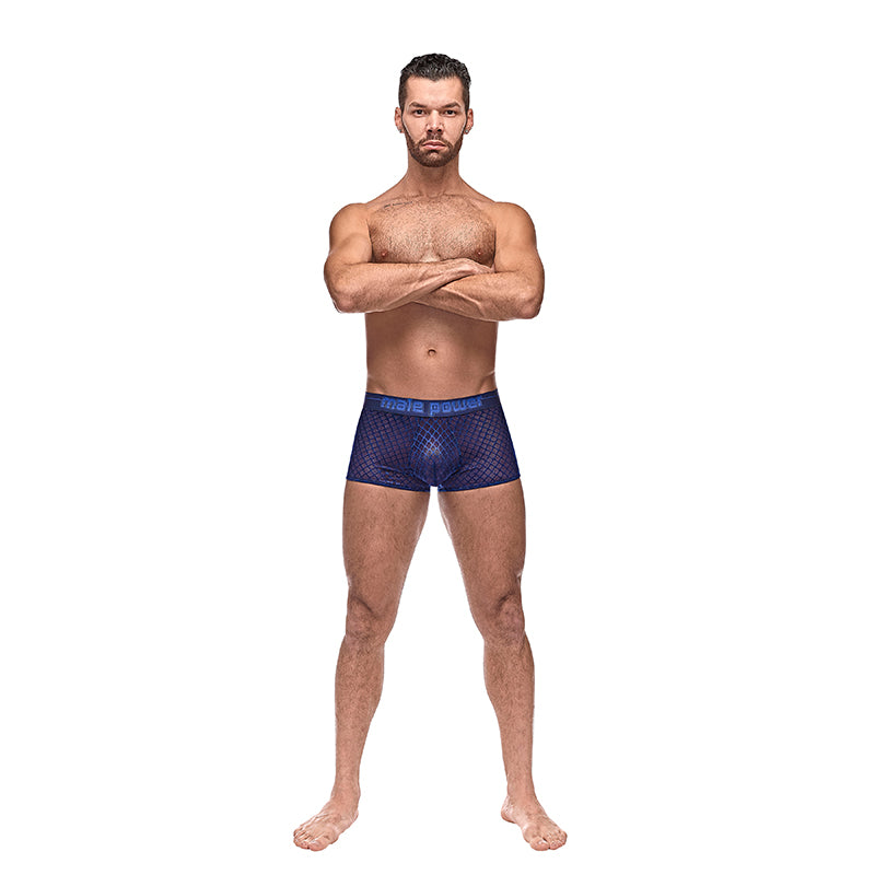 Male Power Diamond Mesh Mini Short Nav Xlg