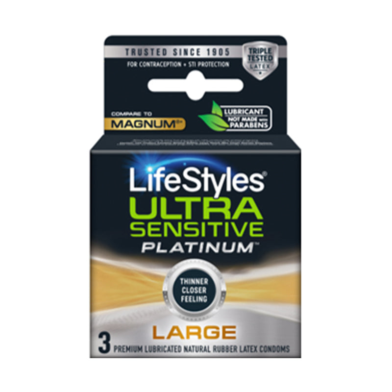 Lifestyles Ultra Sensitive Platinum Large 3-Pack