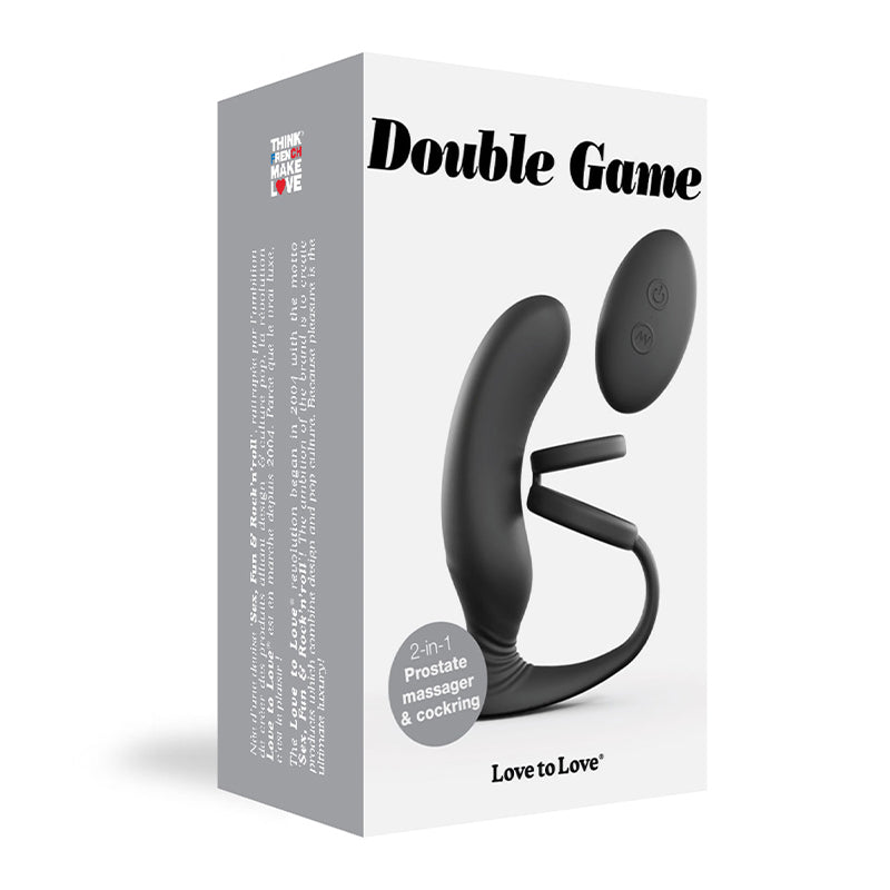 Love to Love Double Game 2-in-1 Vibrating Prostate Massager & Cockring With Remote Black