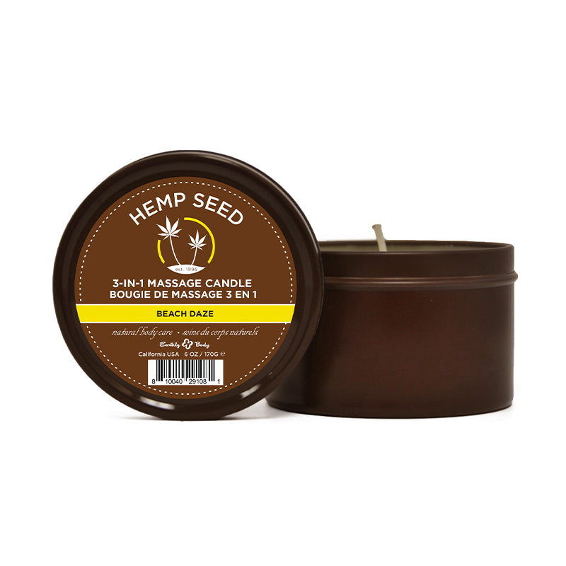 Hemp Seed 3-in-1 Massage Candle Beach Daze 6 oz.
