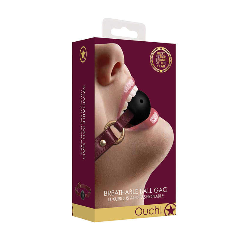 Ouch! Halo Adjustable Breathable Ball Gag Burgundy