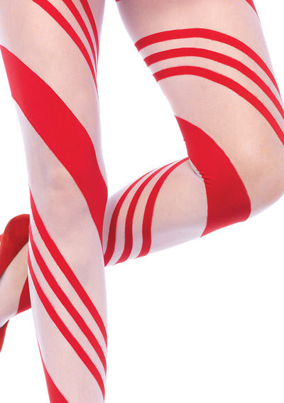 Spandex Sheer Candy Striped Pantyhose