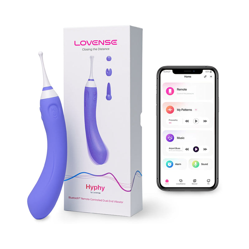 Lovense Hyphy Bluetooth Remote-Controlled Dual-End Vibrator Clitoral and G-Spot Stimulator