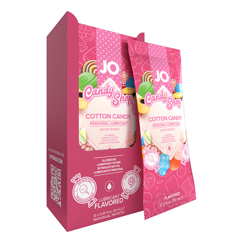 JO Candy Shop Cotton Candy Water-Based Personal Lubricant 10 mL Foil 12-Pack