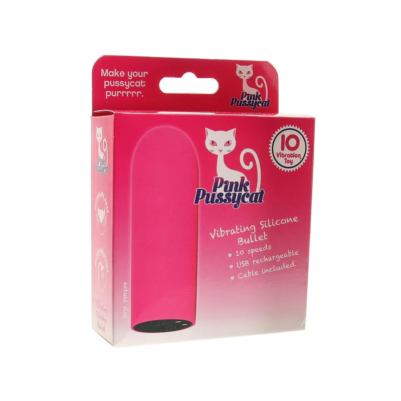 Pink Pussycat Vibrating Bullet Silicone Pink