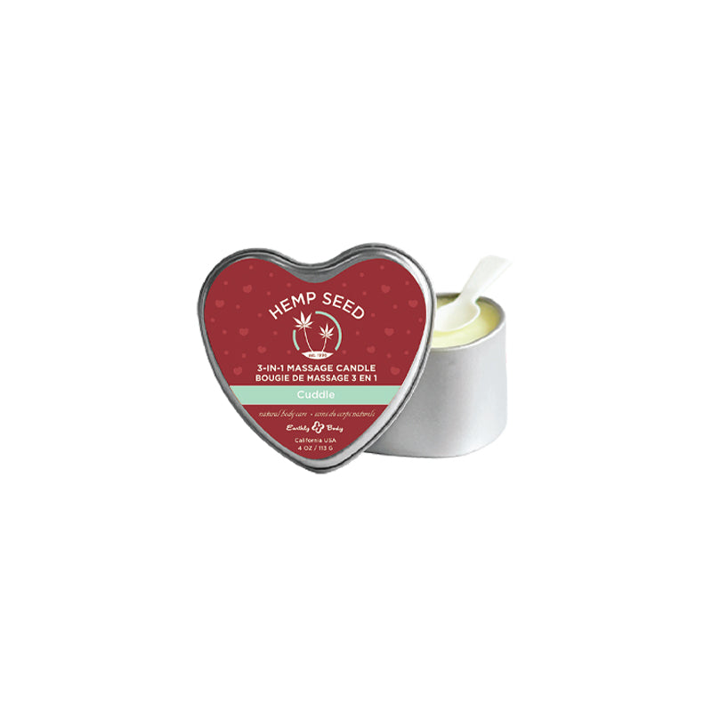 Earthly Body Hemp Seed Valentine 3-in-1 Massage Heart Candle Cuddle 4.7 oz / 133 g