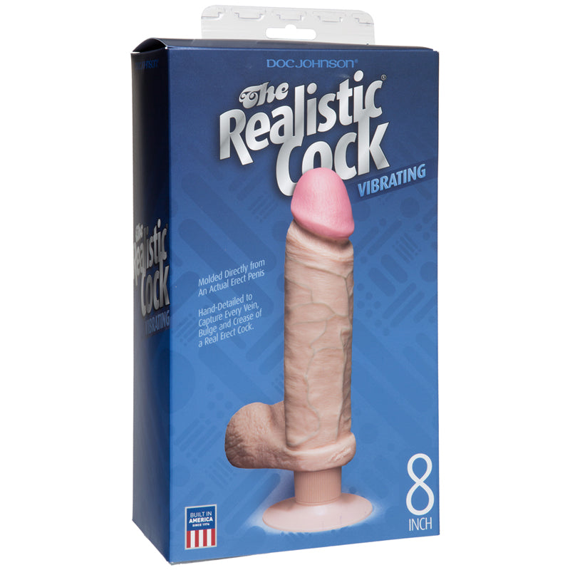 The Realistic Cock - Vibrating - 8 Inch White
