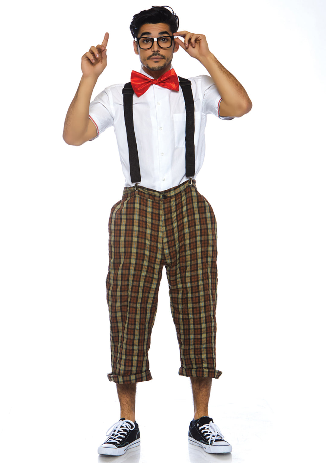4-piece Nerdy Ned,plaid Pants