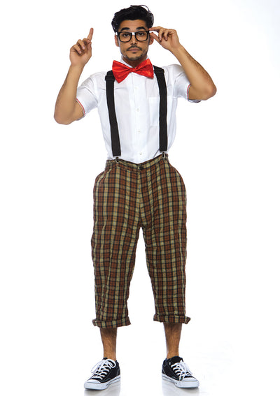 4-piece Nerdy Ned,plaid Pants