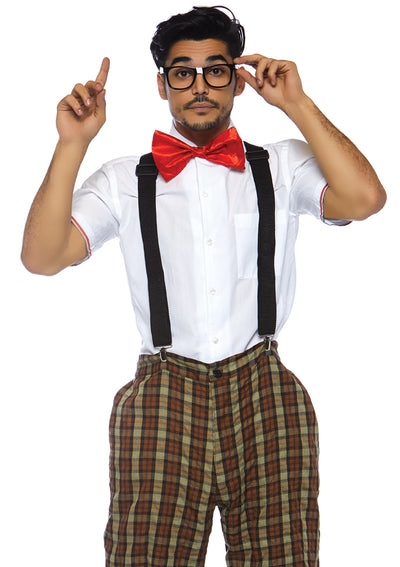 4-piece Nerdy Ned,plaid Pants