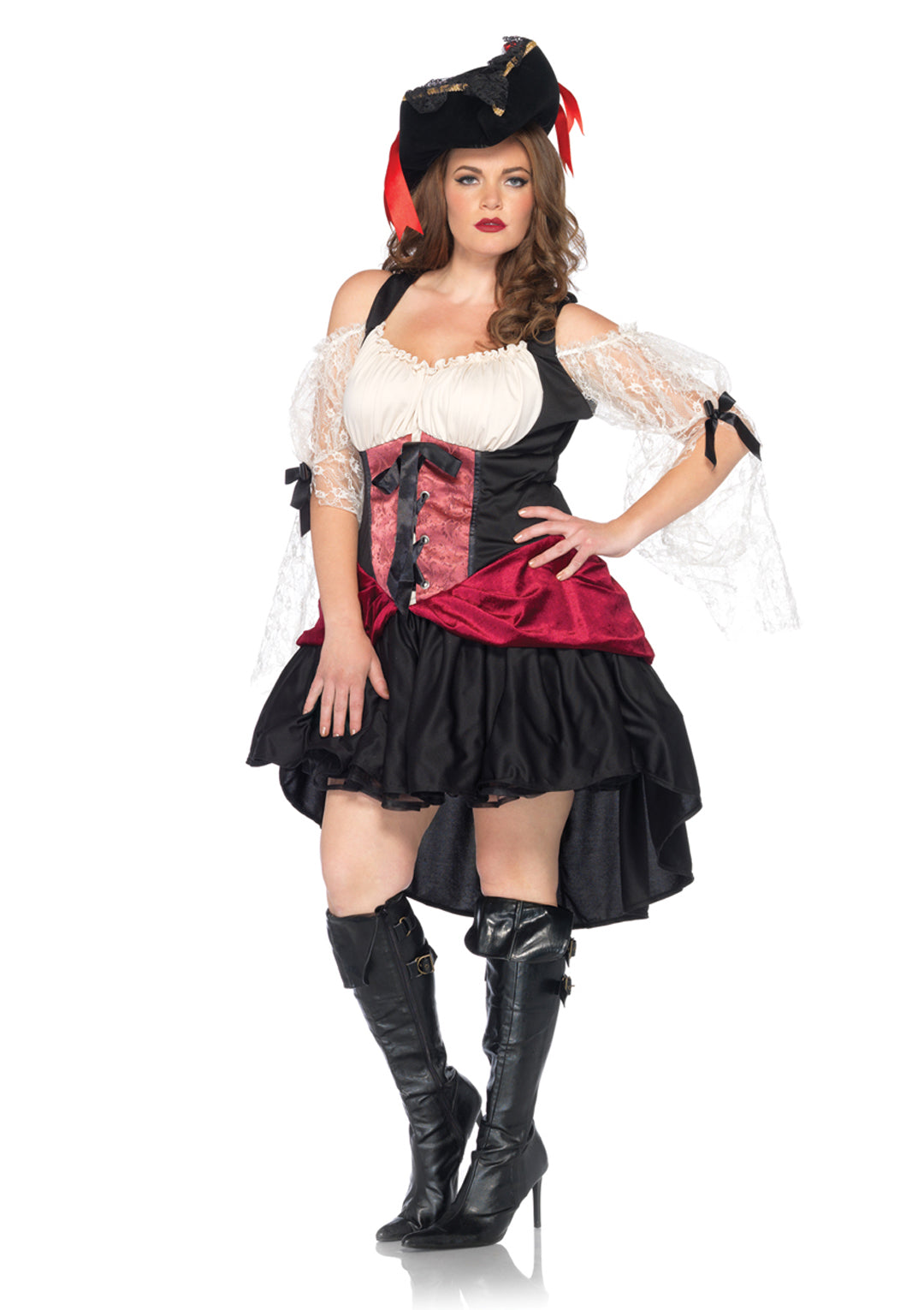 Plus Size Wicked Wench,peasant Dress W/lace Sleeves
