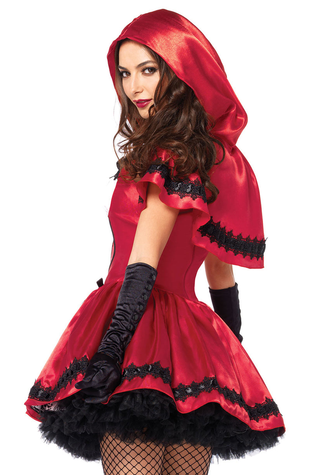 2-piece Gothic Red Riding Hood,peasant Dress And Hooded Cape