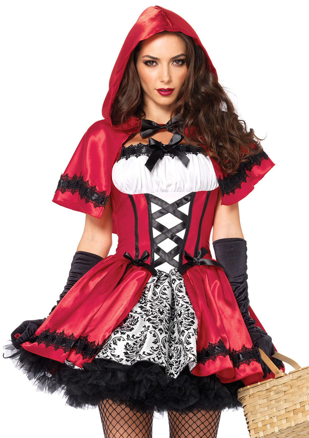 2-piece Gothic Red Riding Hood,peasant Dress And Hooded Cape