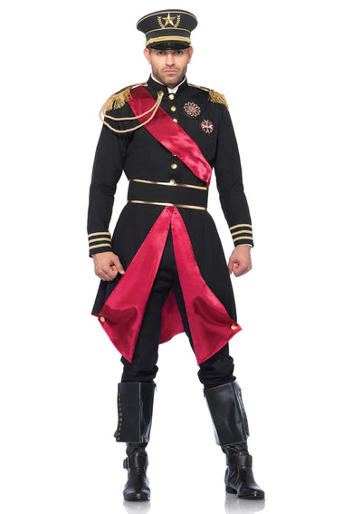 2-piece Military General,jacket W/badge Accents And Belt