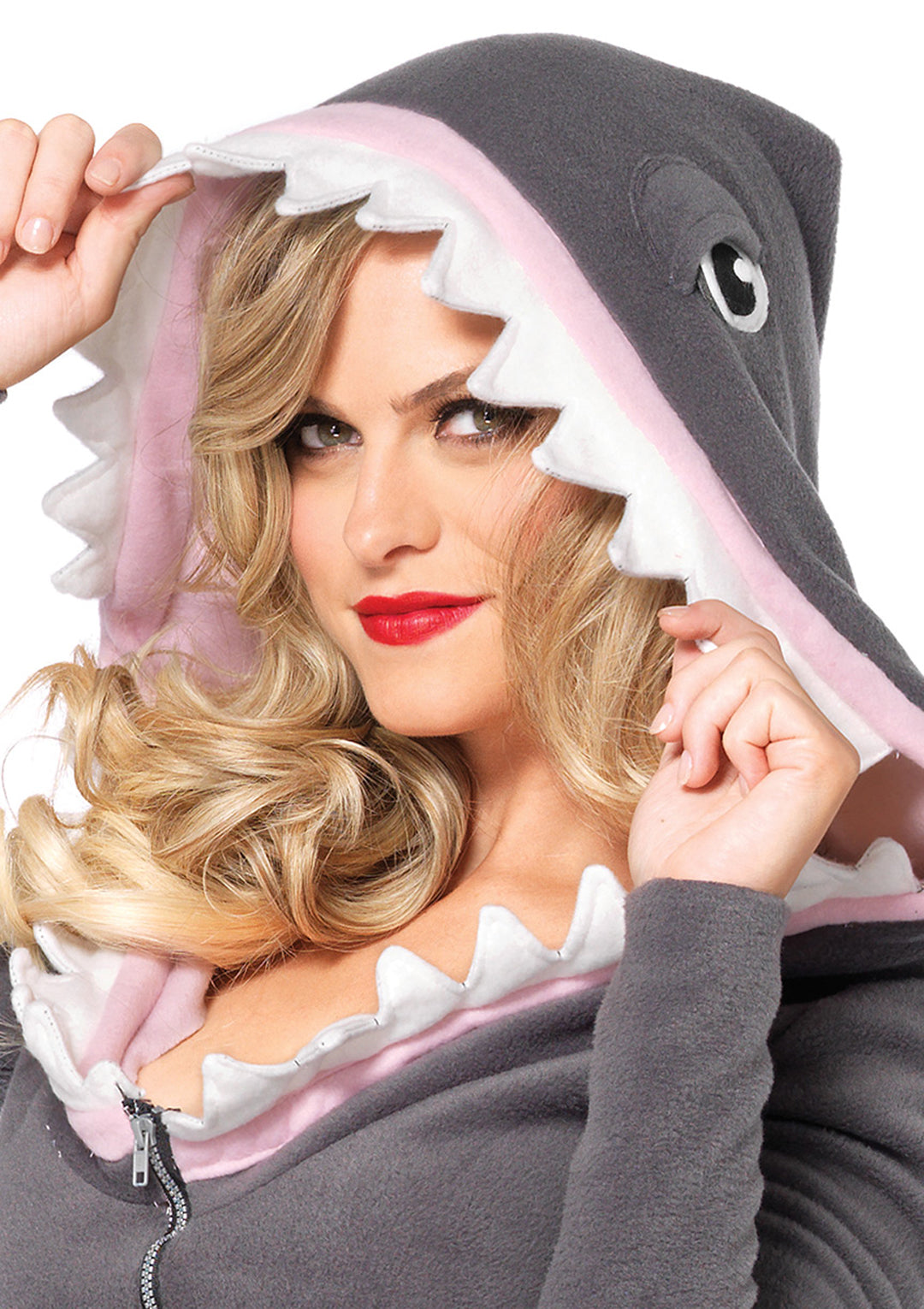 Cozy Shark,dress W/shark Fin Detail And Shark Teeth Hood