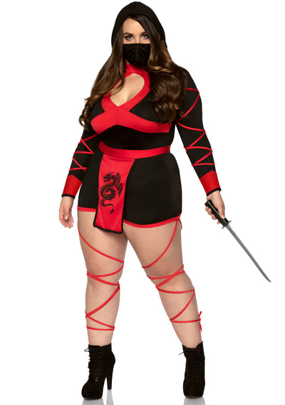 3-piece Dragon Ninja,hooded Romper,waist Sash,and Face Mask