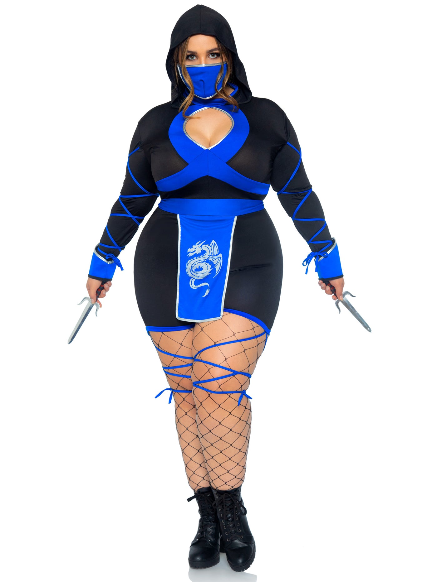 3-piece Dragon Ninja,hooded Romper,waist Sash,and Face Mask