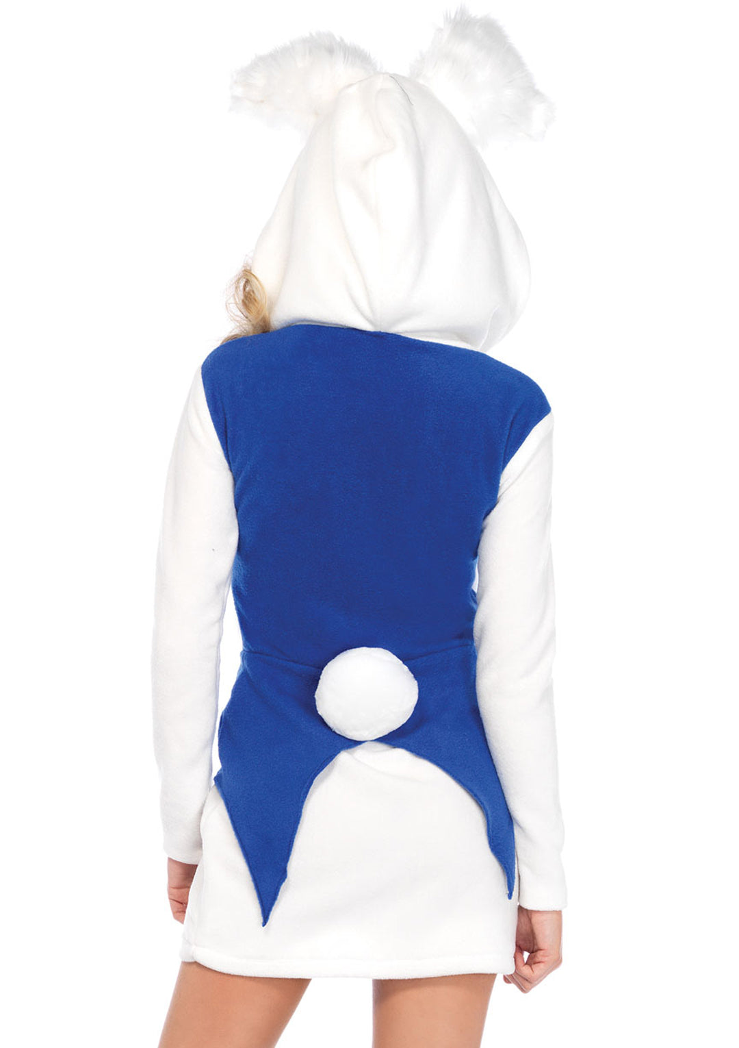 Cozy White Rabbit,zipper Front Dress W/bow Tie And Matching Tail