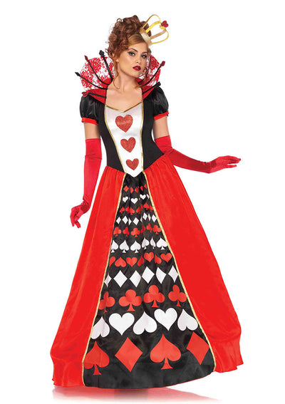 2-piece Deluxe Queen Of Hearts,ball Gown And Matching Crown