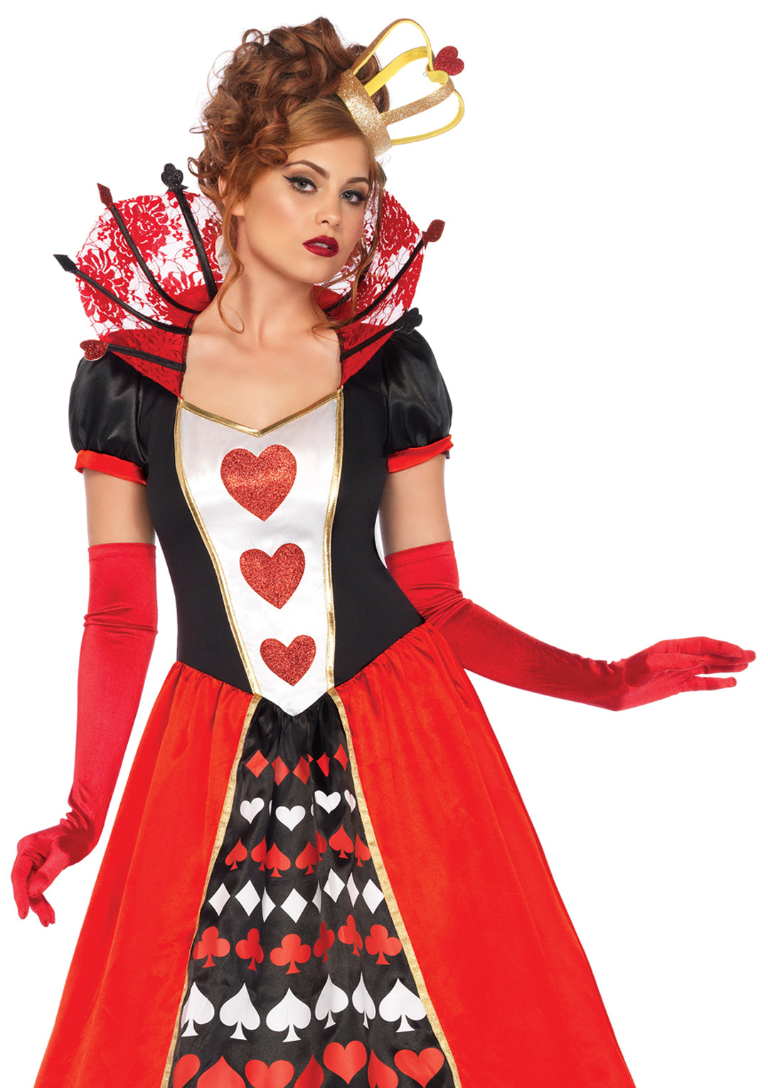 2-piece Deluxe Queen Of Hearts,ball Gown And Matching Crown