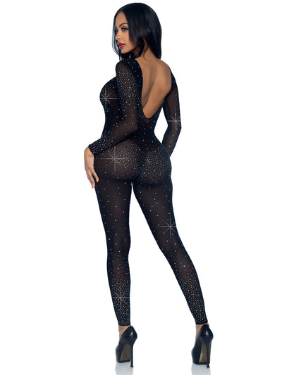 Sheer Rhinestone Catsuit