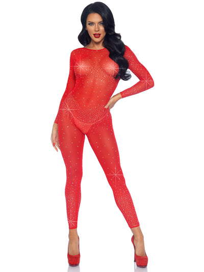 Sheer Rhinestone Catsuit