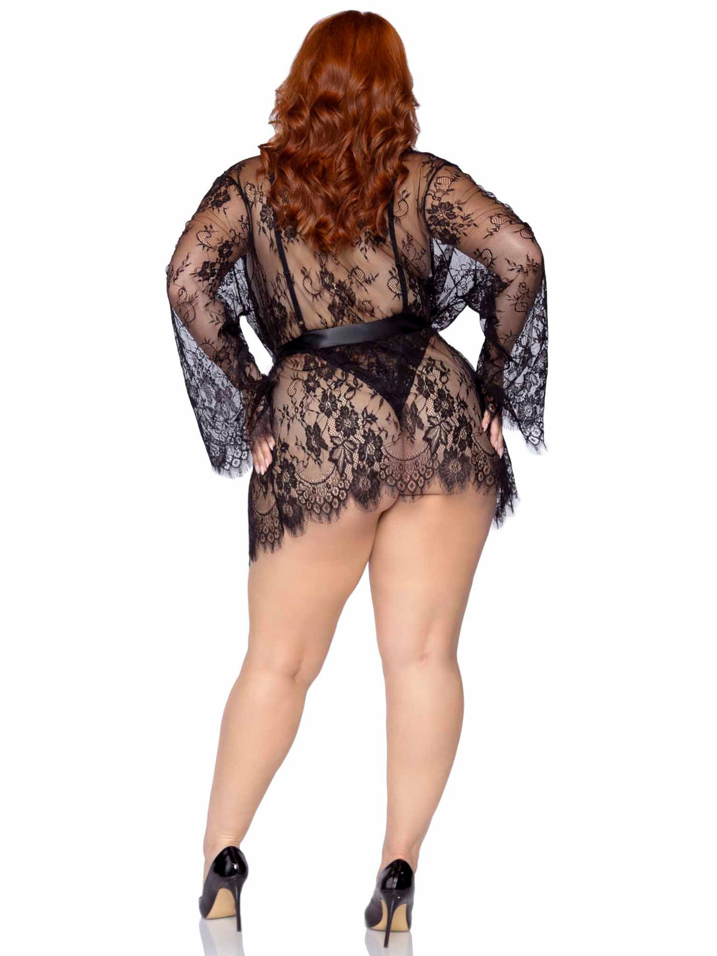 3-piece Floral Lace Teddy With Adjustable Straps And Cheeky Thong Back