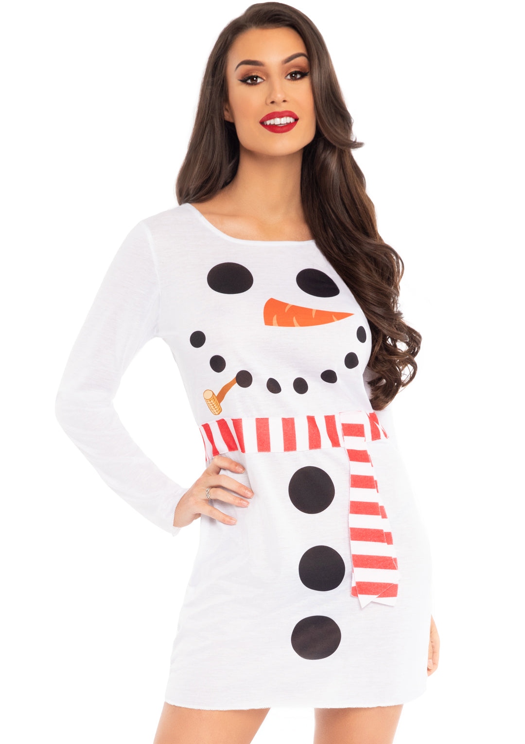 Snowman Long Sleeve T-shirt Dress