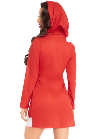 Santa Hooded Long Sleeve T-shirt Dress