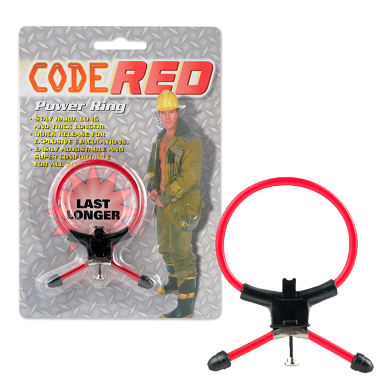 Pipedream Code Red Adjustable Power Ring Red/Black